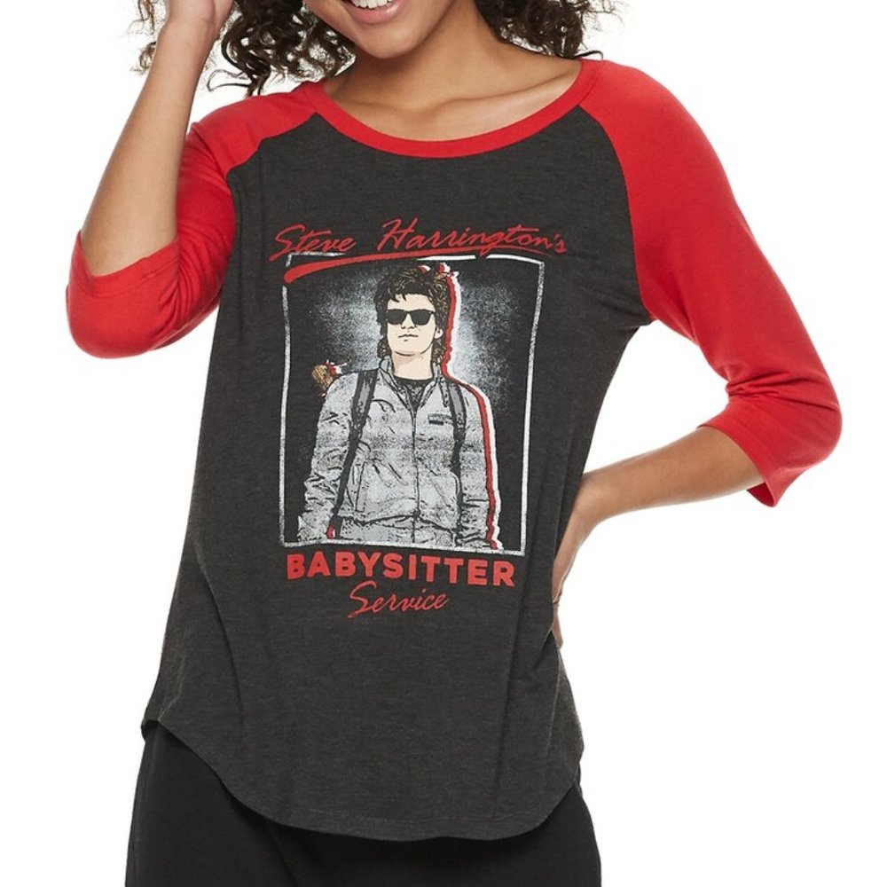 New! Stranger Things Babysitter Steve Baseball T-Shirt Netflix TV Show